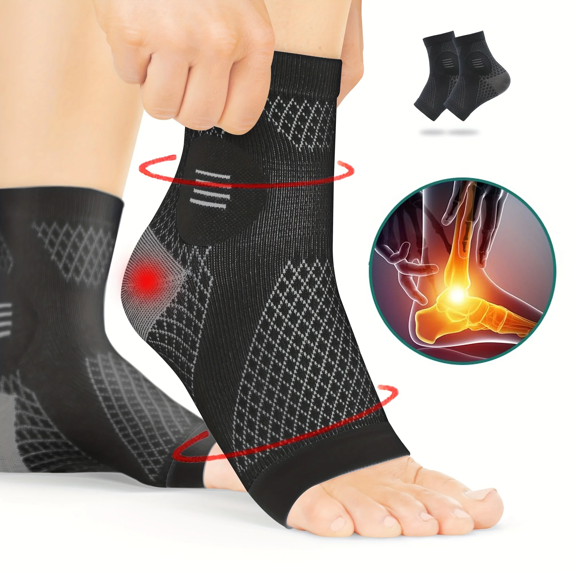1Pair Ankle Foot Sleeves Compr - Ankle Brace Sock review and price