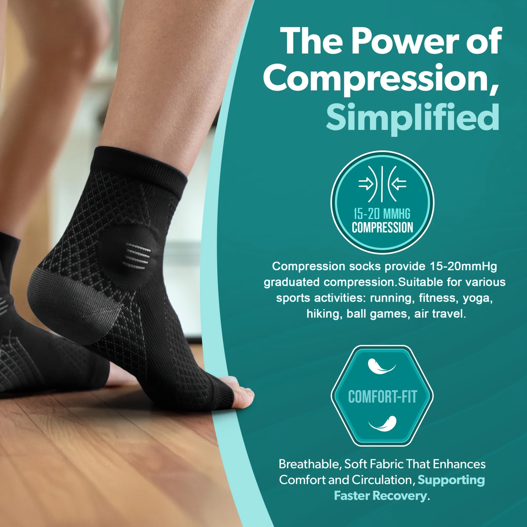 1Pair Ankle Foot Sleeves Compr - Ankle Brace Sock review and price