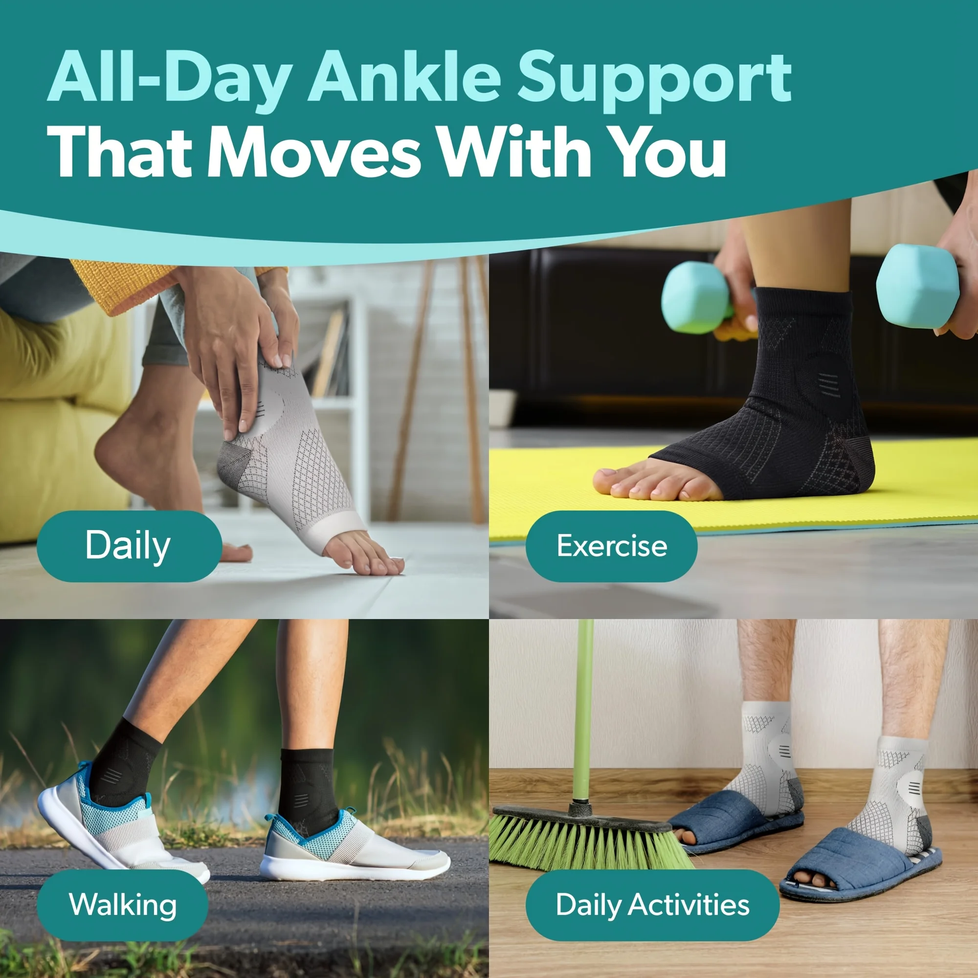 1Pair Ankle Foot Sleeves Compr - Ankle Brace Sock review and price