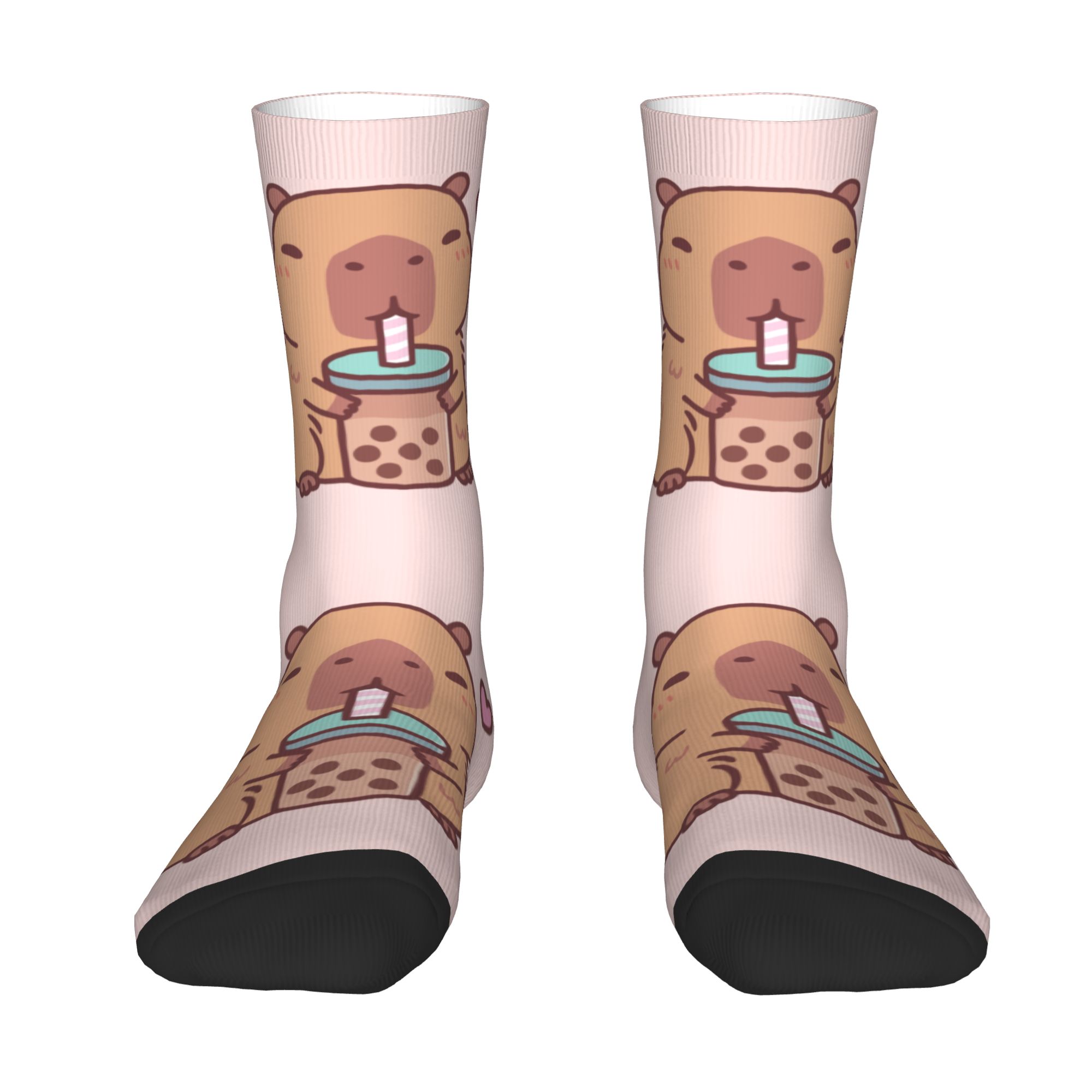 Custom Cute Capybara Loves Dri - Dress Sock Men review and price